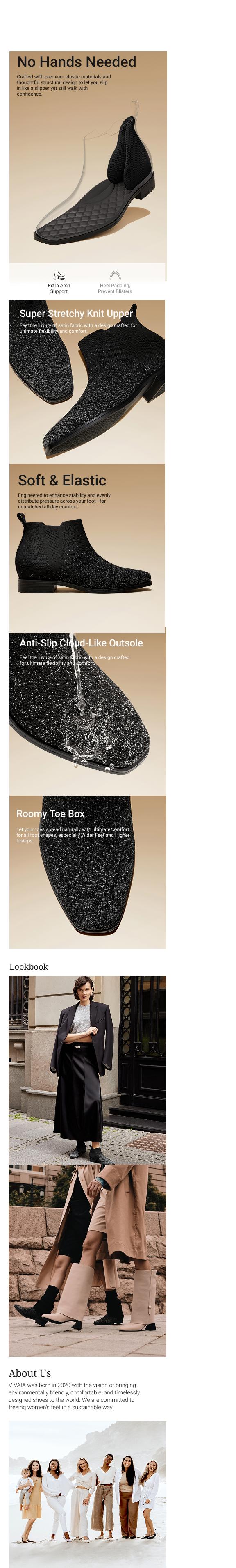 VIVAIA Women's Ryan Slip-On Chelsea Boots – Water-Repellent & Warm Square-Toe Boots for Everyday Wear (Ryan Slip-on)