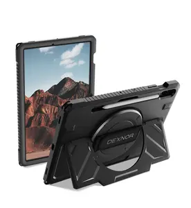 Dexnor Case for Samsung Galaxy Tab S9 FE+ Plus 2023 12.4 inch, Rugged Protective Case with 360° Rotating Hand Strap & Stand & Screen Protector & S Pen Holder Shockproof Full-Body Bumper Cover