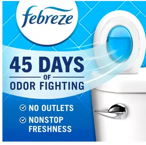 Febreze Bathroom Air Freshener, Odor-Fighting, Plug In Alternative, Air Fresheners for Small Spaces in Home, Bathroom, Kitchen, & Closet, Pet & Litter Box Odor Fighter, Refresh & Energize Scent, 4ct