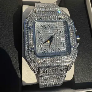 Iced Out Silver CZ Men's Watch  | Bust Down Diamond Look | New w/ Box