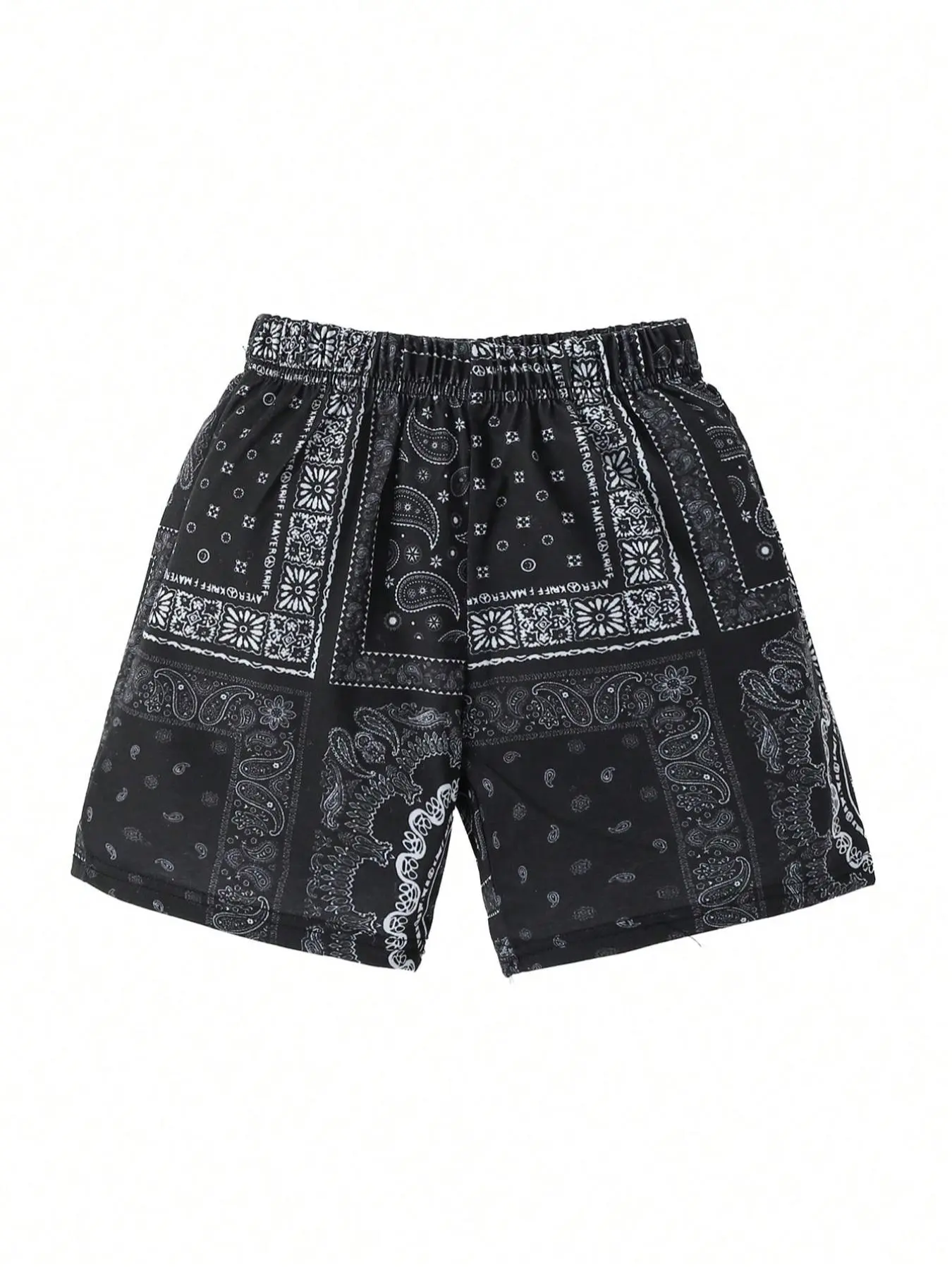 Boy's Ethnic Pattern Shorts, Casual Elastic Waist Beach Shorts for Summer, Breathable Summer Shorts, Kids Bottoms for Daily Wear