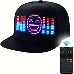 2025 LED Cap with Multi-Language APP Control - Customizable Light-Up Hat for Text, Music, Images & Drawings - Perfect for Men & Women - Unique DIY Gift Idea NONE