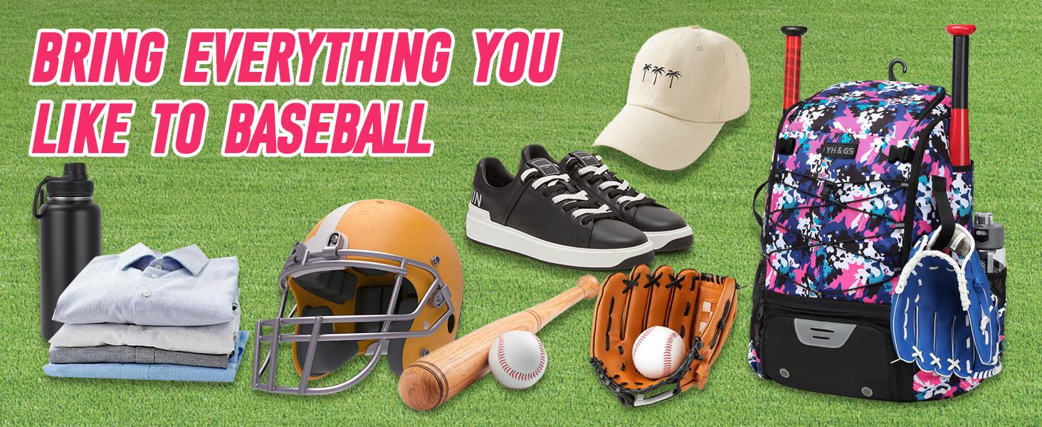 Youth & Adult Baseball Softball Bag - Lightweight Bat Backpack with Fence Hook, Large Main Compartment for Helmet & TBall Equipment, Separate Shoe Pocket Youth & Adult Baseball Softball Bag - Lightweight Bat Backpack with Fence Hook, Large Main Compartment for Helmet & TBall Equipment, Separate Shoe Pocket