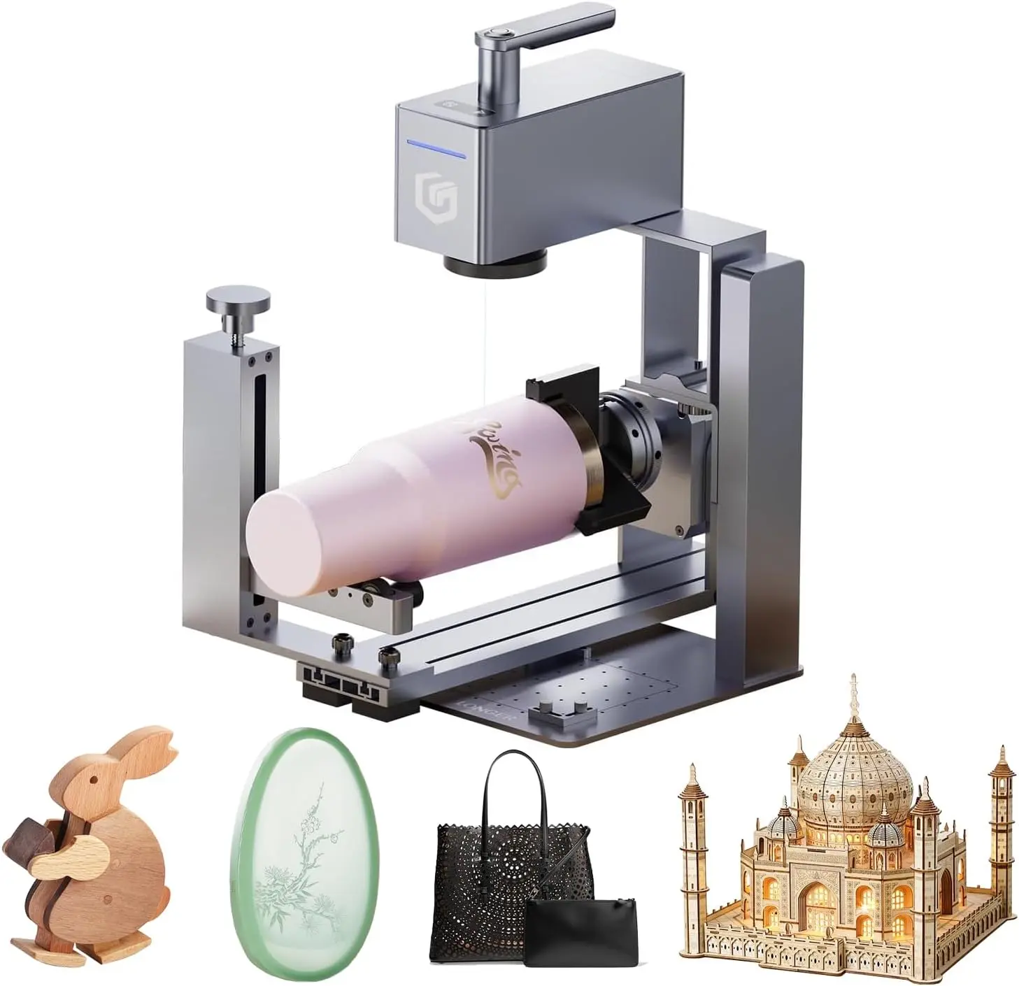 Longer Nano Pro Portable Laser Engraver with Rotary Extension - 12W Power Multi-Material Engraver and Cutter for DIY Users, Engraving Crafts on Wood, Acrylic, Leather