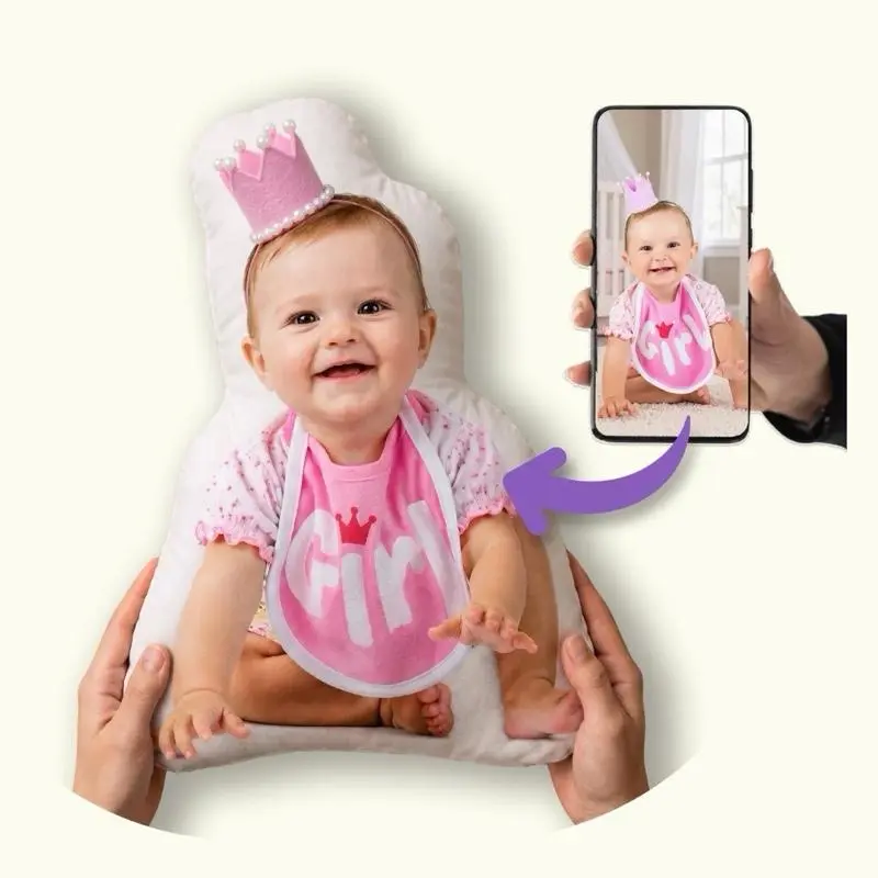 16” Small All About Vibe Custom Shaped Photo Pillow | Personalized Father’s Day Gift for Dad & Grandpa | 3D Picture Plush Pillow Keepsake