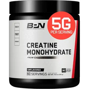 BPN Pure Creatine Monohydrate Powder – Creapure Creatine 5g per Serving for Muscle Growth & Performance, Unflavored, 60 Servings