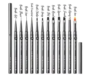 LR PRO LINE Professional Nail Art Brush Collection - Gel, Acrylic, Liner & Detail Brushes