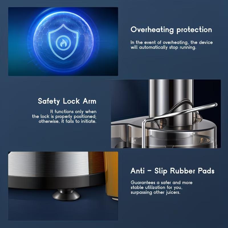 Electric Juicer Machine, 1000W Centrifugal Juicer Extractor with 2.6" Feed Chute, 2 Speeds Juice Maker for fruit carrot orange apple pomegranate Vegetable, Easy to Clean