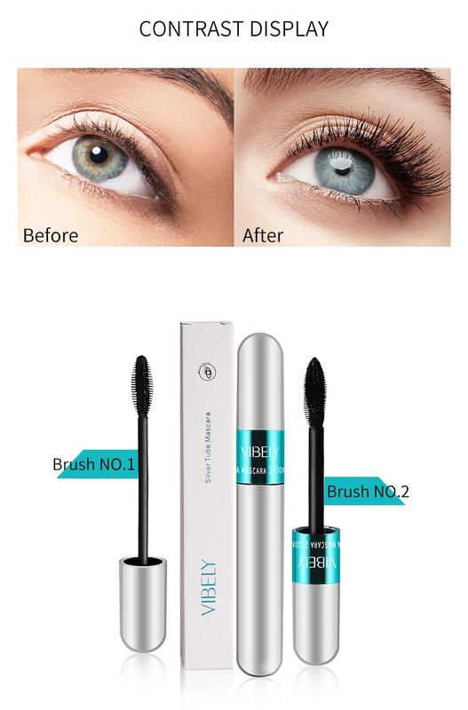 4D Premium Mascara by VIBELY - Easy to Remove by Warm Water, Lengthening,Organic, Vegan & Smudge Proof