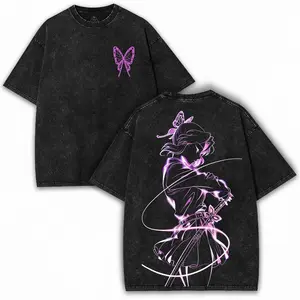 Shinobu x Demon Slayer Vintage Washed Anime Tee – Oversized Heavyweight Graphic Collector Streetwear Drop Crewneck Streetwear