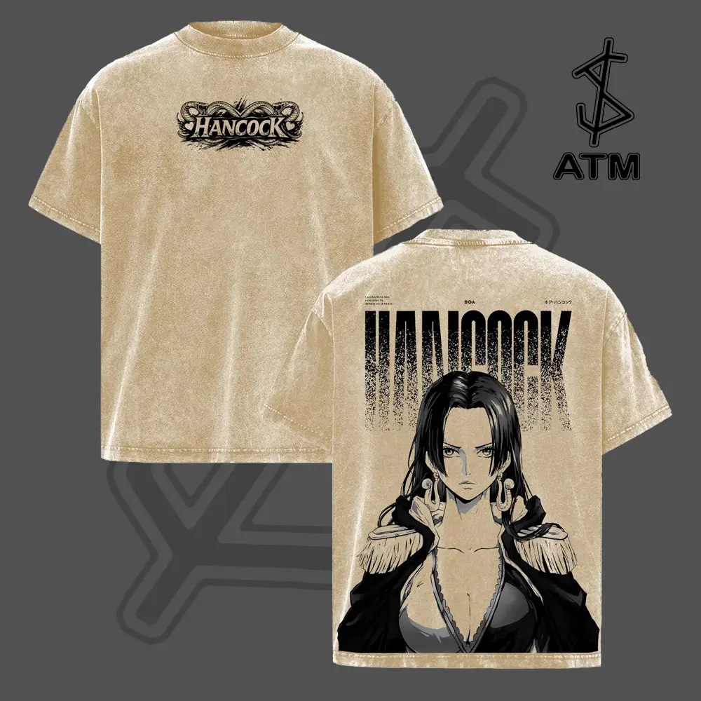 Boa Hancock Graphic Tee – Hoodie Wash Oversized Heavyweight Anime T-Shirt, Manga Panel Design with Large Back Graphic, Classic Manga Art Style, High-Quality Cotton Fabric, Soft Washed Finish, Unisex Anime Merch
