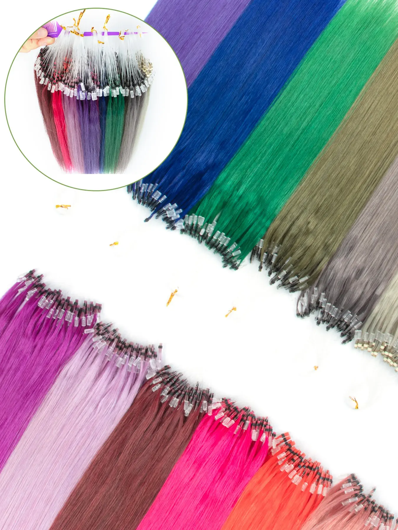 50 Strands Micro Loop Hair Extensions Real Human Hair Hot Pink Microbead Hair Extensions Human Hair Straight Rainbow Hair Extensions For Party Microlink Hair Extensions Microlinks Hair Extensions Diy Hair Extensions