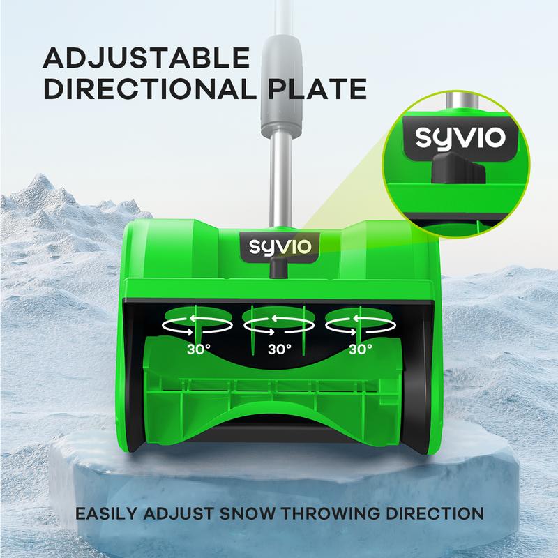 【The Final Sale!】Snow Shovel | ENHULK/Syvio 20V | 12-Inch | 4-Ah Cordless Snow Shovel with Directional Plate & Adjustable Front Ha