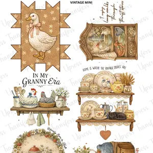 Vintage Mini DTF Transfer Gang Sheet 24.5" Wide x 36" Long Direct To Film Trendy Vibrant Designs for Stylish Wardrobe