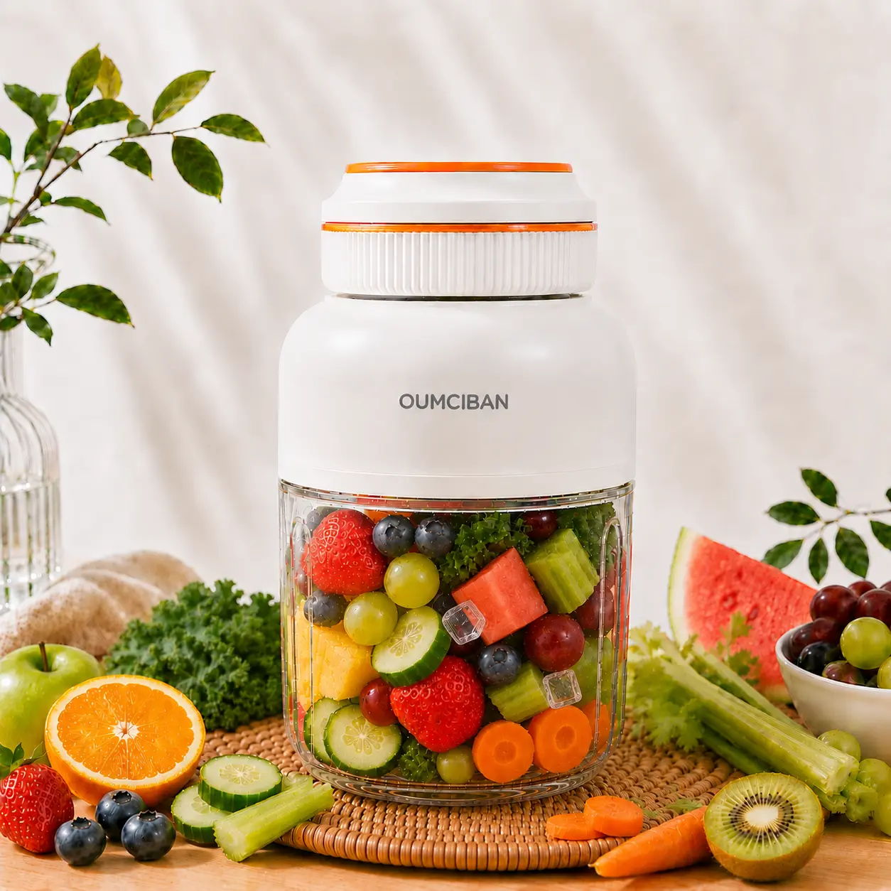 44 oz Portable Blender, Personal Smoothie Blender with  Stainless Steel Blades, USB Rechargeable Juice Blender Cup for Protein Shakes, Fresh Juice, Fruit Smoothies & Ice Crushing, Large Capacity Travel Blender