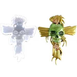 DIY Shiny Glossy Semi‑Stereoscopic Crossed Keychain Mold for Epoxy Jewelry