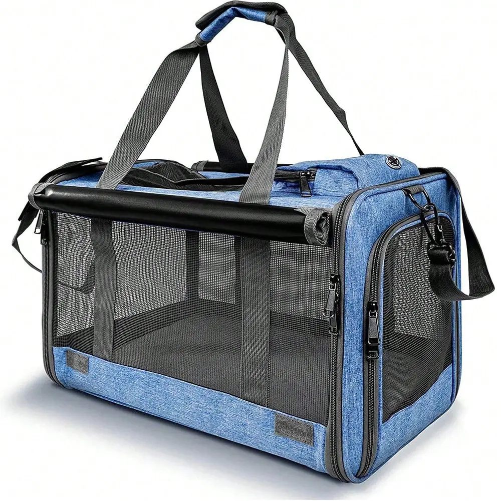 Pet Carrier For Large And Medium Cats, Soft-Sided Pet Carrier For Big Medium Cats And Puppy Dog Carriers Cat Carriers.Recommended Max Load Of 20 Lbs (9 Kg) Cat Carrier Cat Backpack Bike Trailer soft  sided  cat  carrier