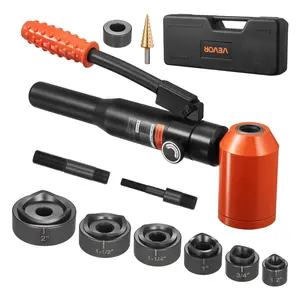 【fathersdaygift】VEVOR Knockout Punch Set, 10 Ton Hydraulic Knockout Set, 1/2" to 2" KO Tool Kit Hole Making Tool, KO Tools Kit W/6 Dies for Metal Electrical Cabinets, Electrical Control Cabinets, Switch Cabinets