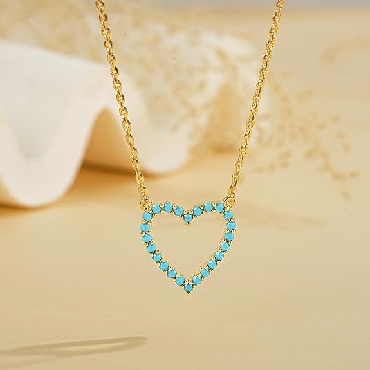 FetteroHeart Necklace for Women:  Gold Plated Open Heart Pendant Non-Tarnish Simple Dainty Gold Necklace for Women Trendy Jewelry Gifts for Women