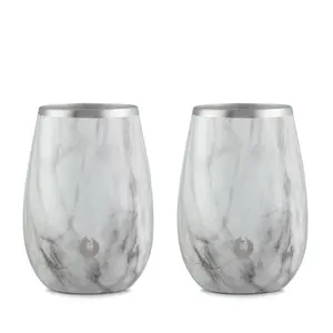 Stainless Steel Sauvignon Blanc Wine Glass, Set of 2 - Marble