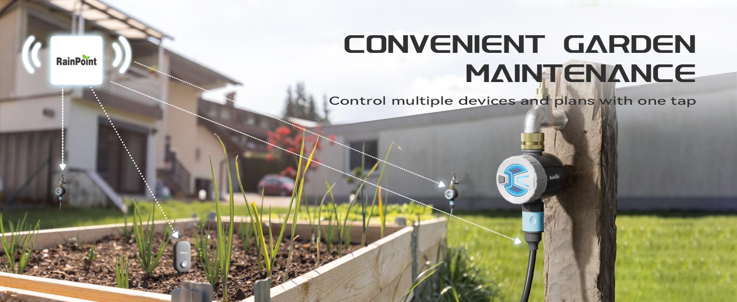 RainPoint WiFi Water Timer V2 2025 Release Brass Inlet Smart Hose Faucet Timer Automatic Irrigation System Controller with APP Control via 2.4Ghz WiFi and Bluetooth