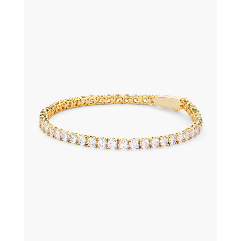 JAXXON Tennis Bracelet Round Cut - Gold - Box Clasp