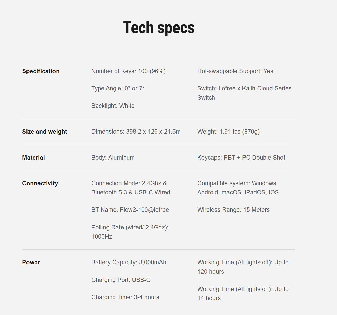 Lofree Flow 2 100-key Low-profile Mechanical Keyboard