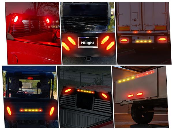 Nilight LED Trailer Light Kit 6 Inch Oval Stop Turn Tail Light Red Amber Side Marker Light Waterproof Surface Mount for 12V Utility Trailer Boat Camper RV Trucks Van Caravan  dealsforyoudays