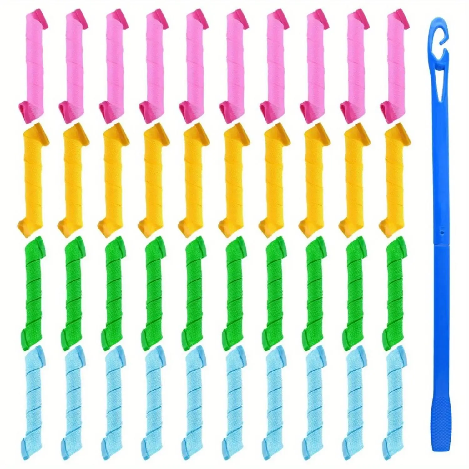 40 Pack Magic Hair Curlers Spiral Curls Styling Hair Rollers Kit Wave Styles No Heat Hair Curler and Styling Hooks for All Hair Lengths, 30cm/ 12inch Haircare HeatlessOutdoorfunValentine's Day, gift