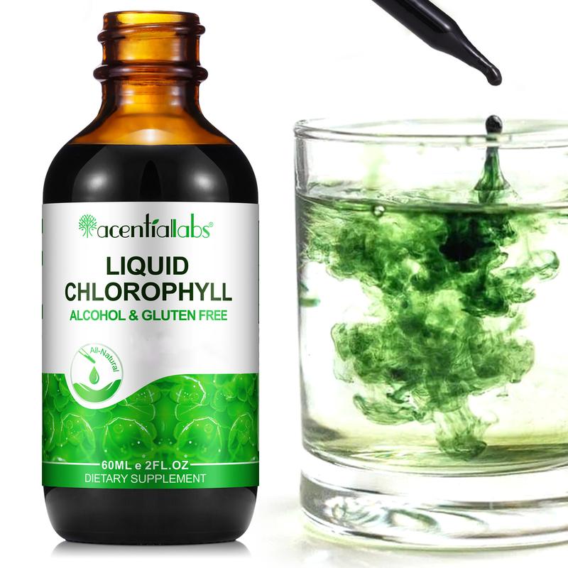 Acentiallabs Chlorophyll Liquid Drops - for Digestion, Gut Health, Energy and Detox - Vegan Safe (Rich, Full Texture and Taste, Not Watered Down) Healthcare Vitamin liquid chlorophyll