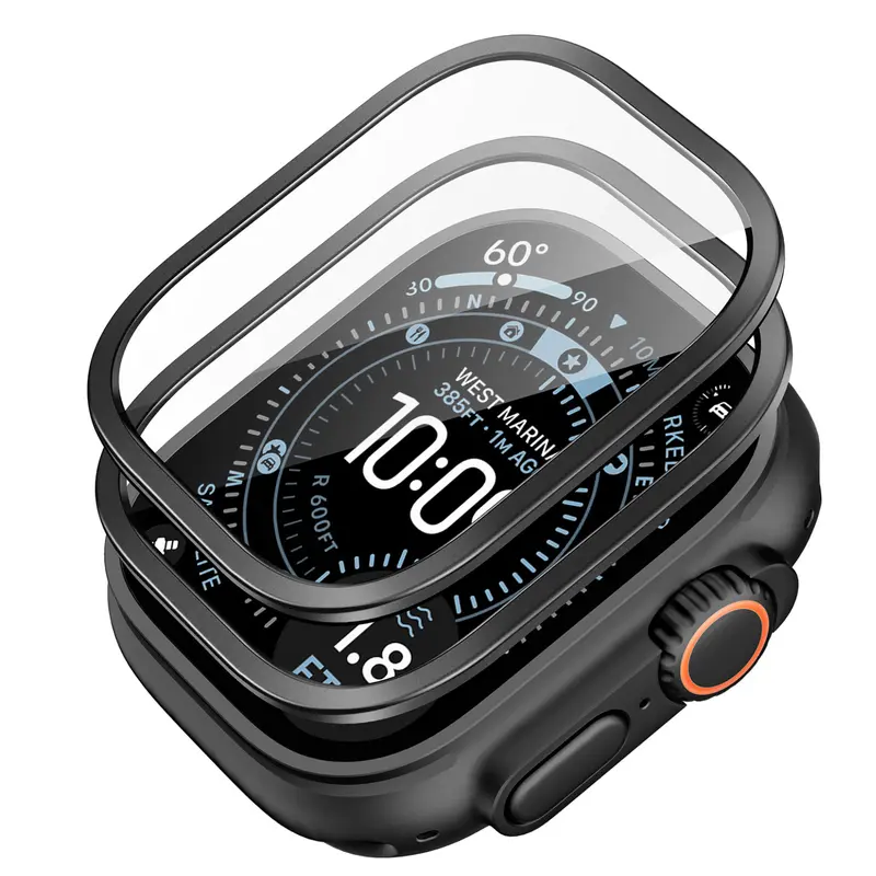 ESR Armorite Screen Protector for Apple Watch Ultra 4 2026/Ultra 3 2025 /Ultra 2 /Ultra (49 mm), Military Grade Protection, Tempered Glass Film with Aluminum Alloy Frame, Anti-Scratch, 2 Pack