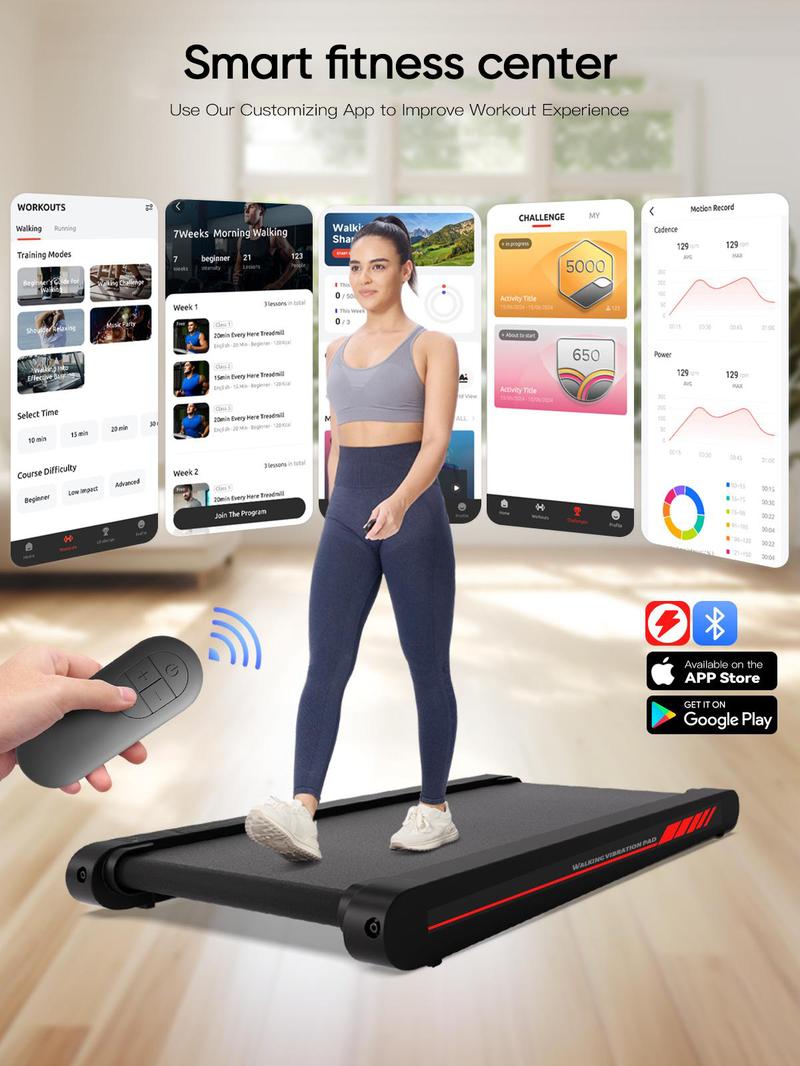 Walking Vibration Pad,Vibrating Plate, Remote Control & APP, Lightweight Under Desk Treadmills For Home & Office,Servo Motor Technology, 3 in 1 Portable Walking Pad Treadmill, 350 Lbs Capacity,4 Fat-Burning Modes, 3.8 Mph, 22 Lbs Walking Vibration Pad,Vibrating Plate, Remote Control & APP, Lightweight Under Desk Treadmills For Home & Office,Servo Motor Technology, 3 in 1 Portable Walking Pad Treadmill, 350 Lbs Capacity,4 Fat-Burning Modes, 3.8 Mph, 22 Lbs