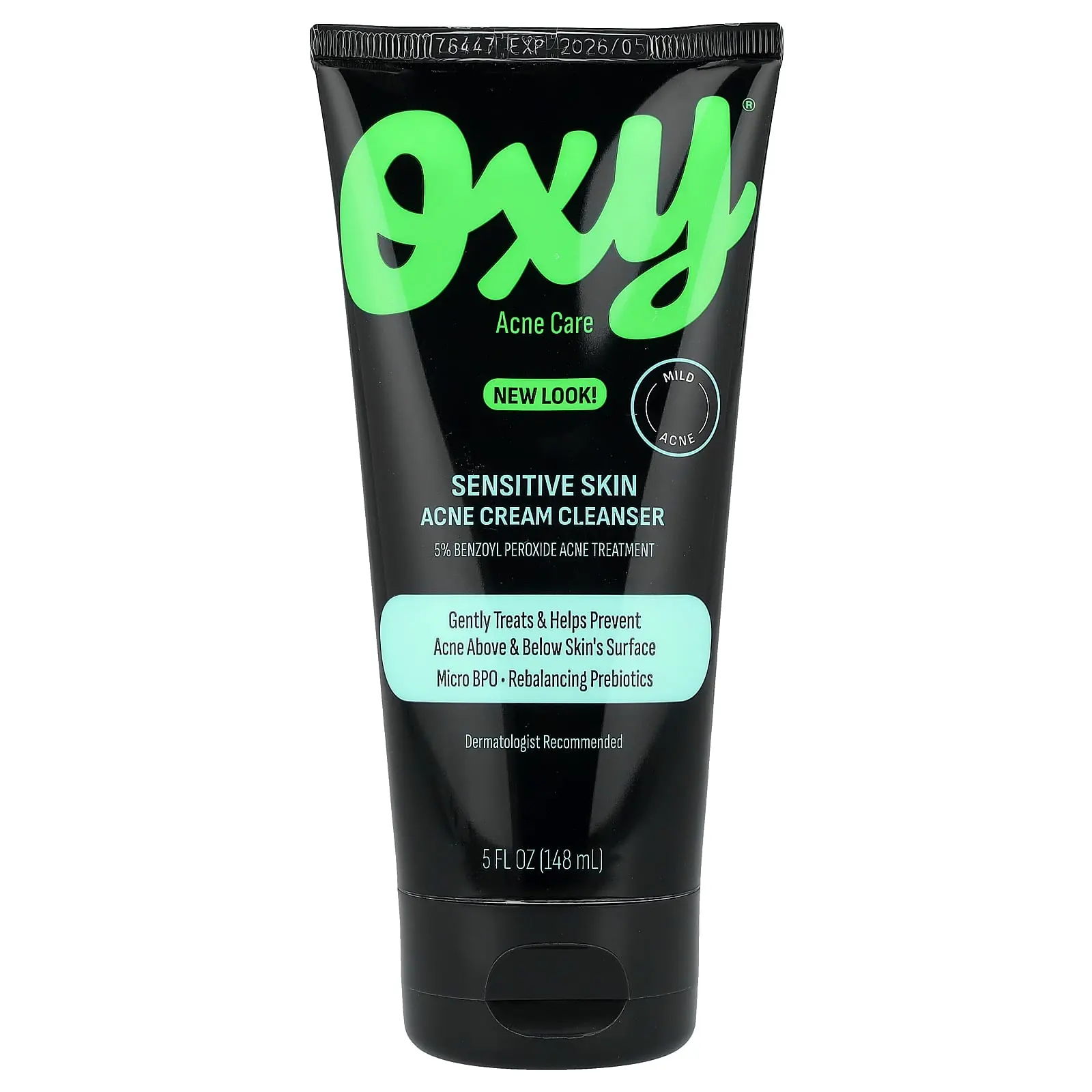 Oxy Skin Care Sensitive Skin Acne Cream Cleanser, 5 fl oz (148 ml) | HSA/FSA Eligible