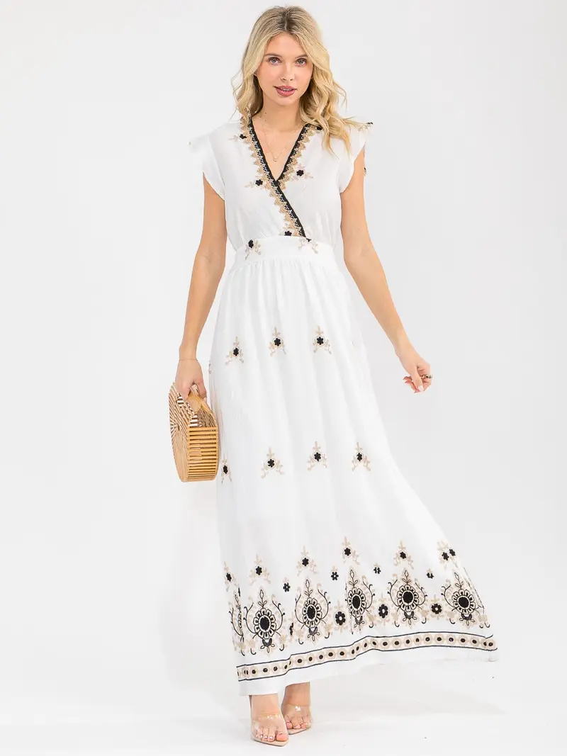 bow back dress white Anais Sequin Sheath Dress with Bow Back main image 0