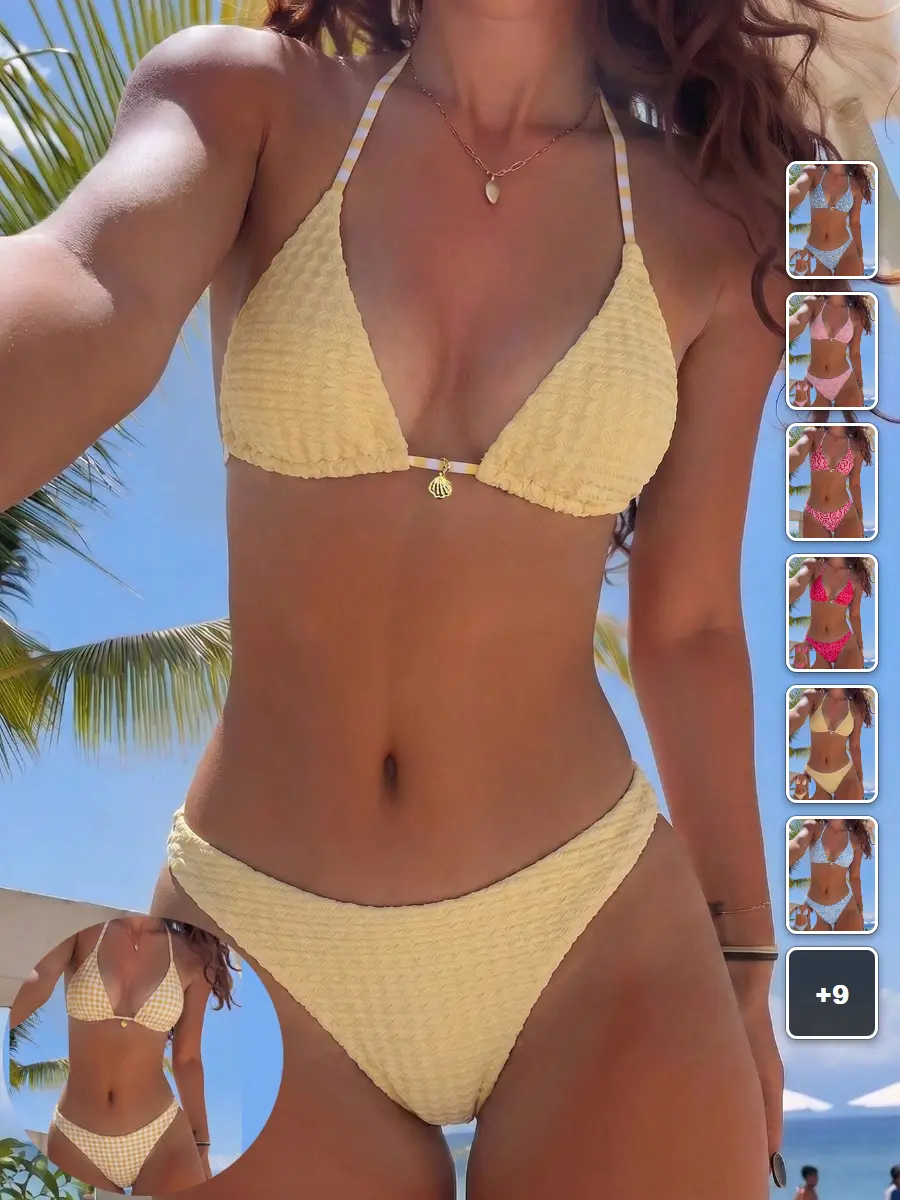 RUTMAN Bikini set reversible floral print cute yellow beach vacation Y2K summer