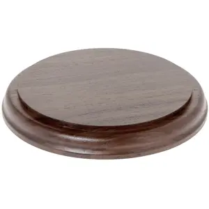 Plymor Solid Walnut Round Wood Display Base with Ogee Edge