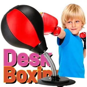 Stress Buster Desktop Punching Bag - Suctions to Your Desk, White Elephant Gifts for Coworker Men and Women, Heavy Duty Stress Relief Ball, Gag Gifts Funny Desk