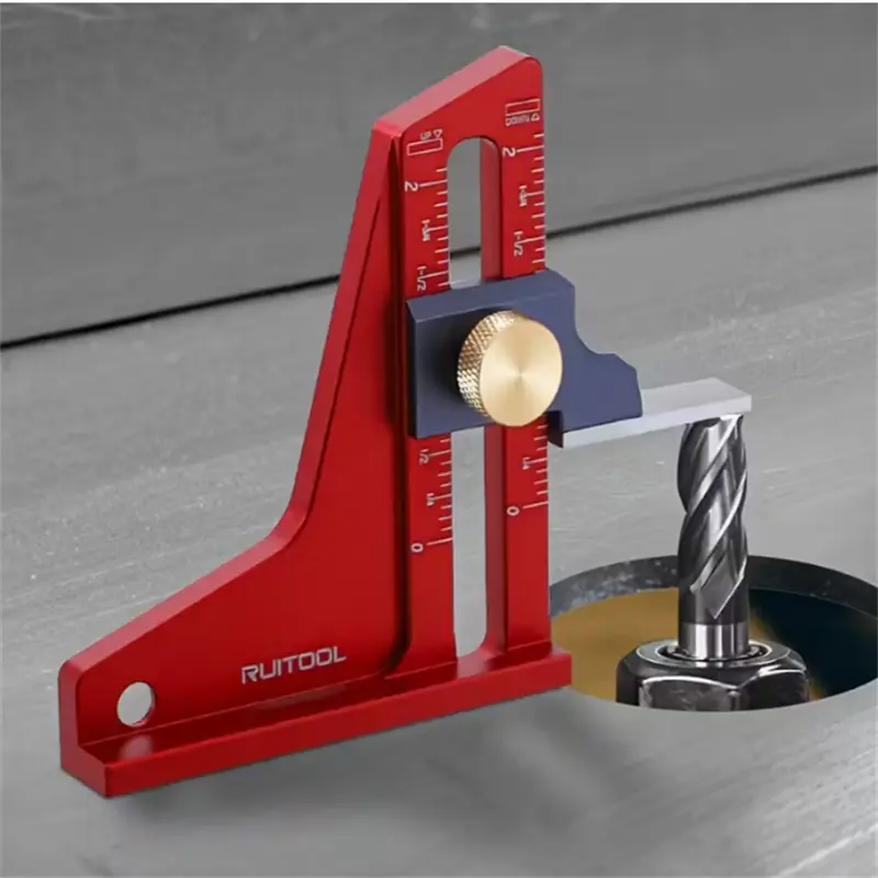 Portable Dual-Scale Height Gauge - Hand Measuring Tool for Home DIY Projects, Saw Table Depth Measurement, Line Drawing Aid, Inches/Cms Readings, Woodworkers