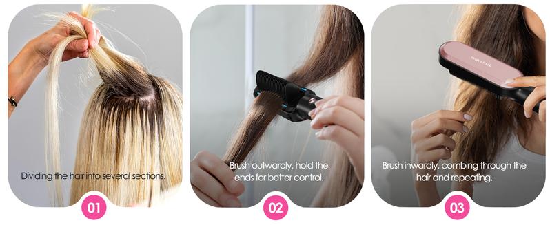 Wavytalk Sleek Sweep Ionic Hair Straightener Brush and Blown Away Ionic Hair Dryer with Diffuser Set