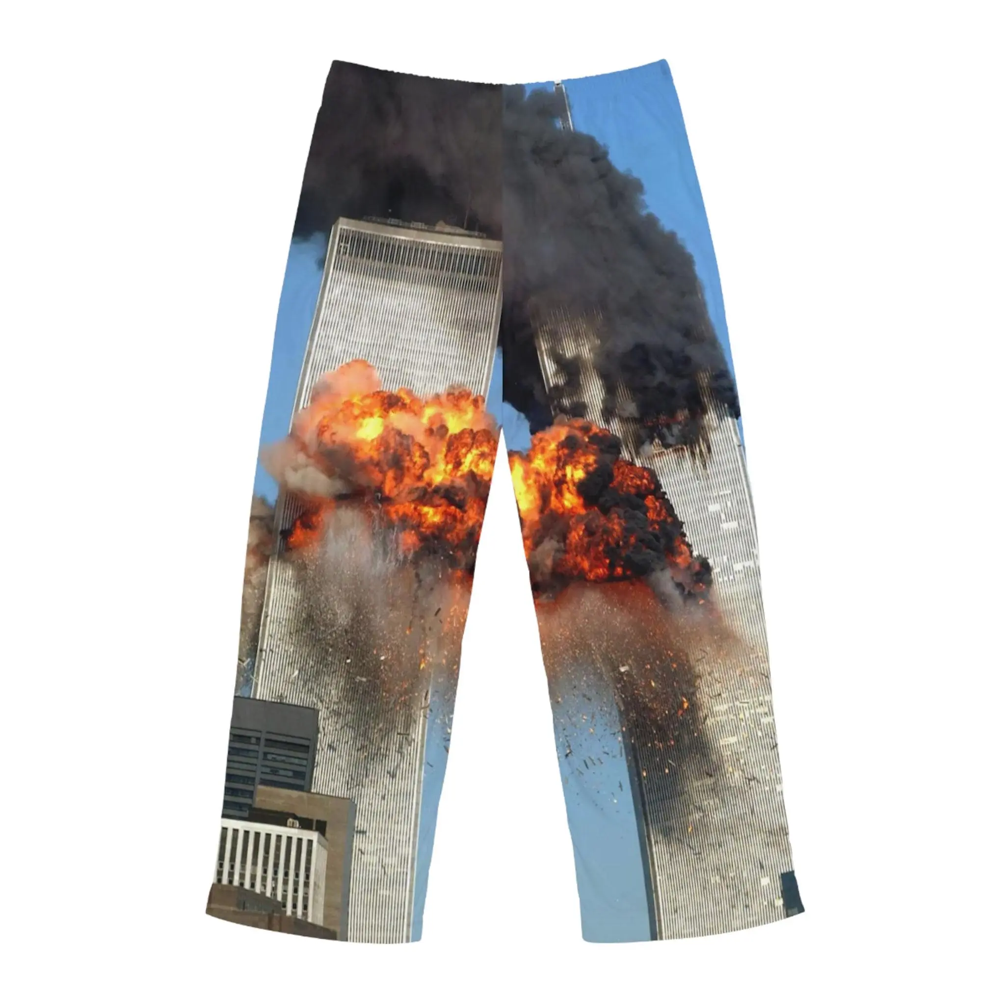 9-11 Pajama Pants - Dark Humor All Over Print Lounge Pants - Casual Unisex Sleepwear Bottoms - Novelty Meme Gift PJs