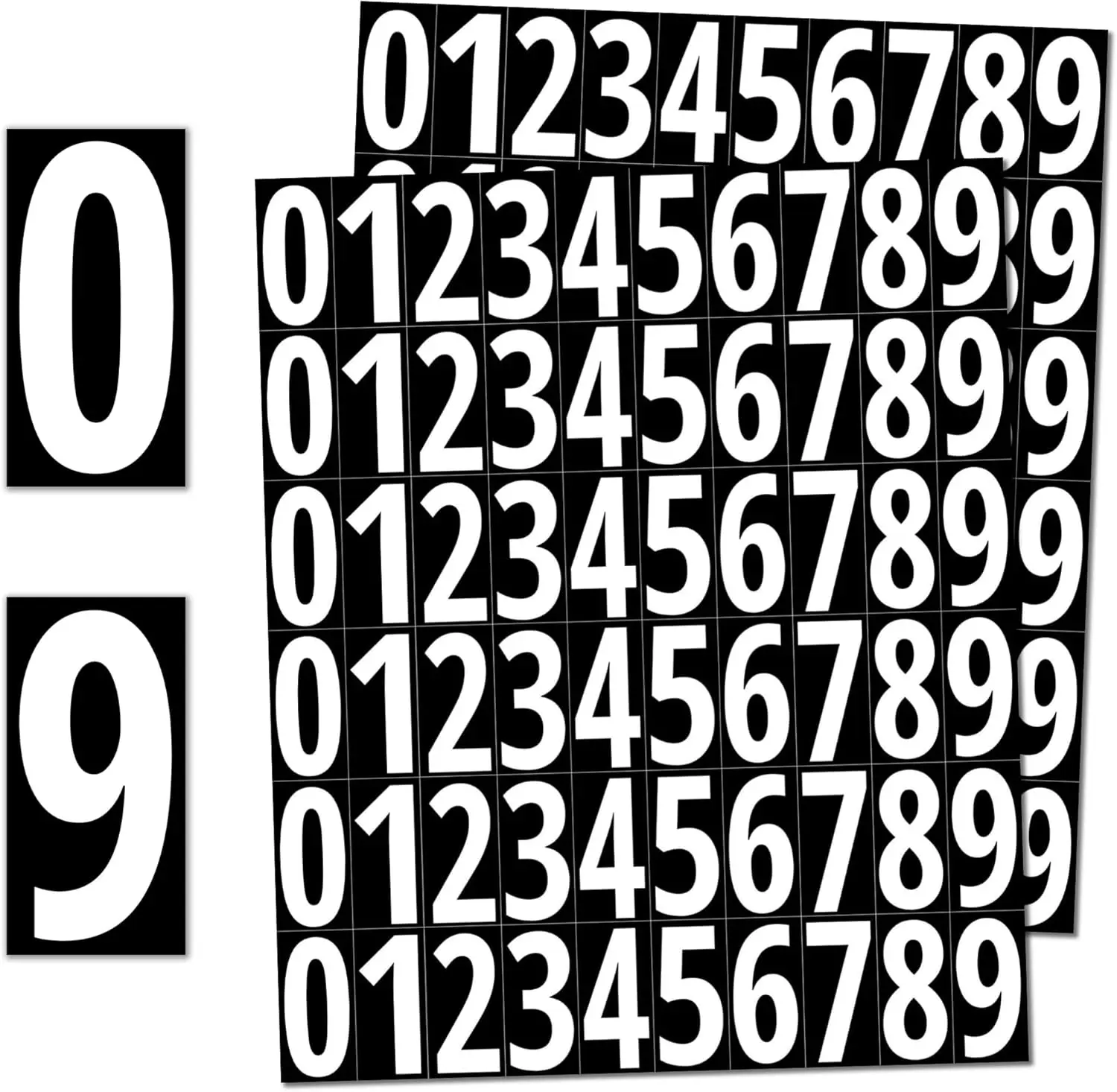 600 count, 1" - Vinyl Number Stickers,  Stick On Numbers - White Numbers
