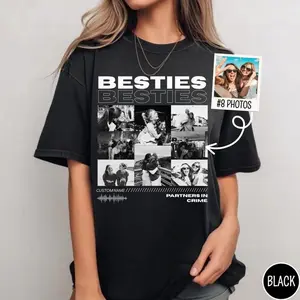 Custom Besties Photo Shirt, Vintage 90s Custom Bootleg Shirt, Personalized BFF Gift, Birthday Gift For Bestie, Bridal Shower Shirt U