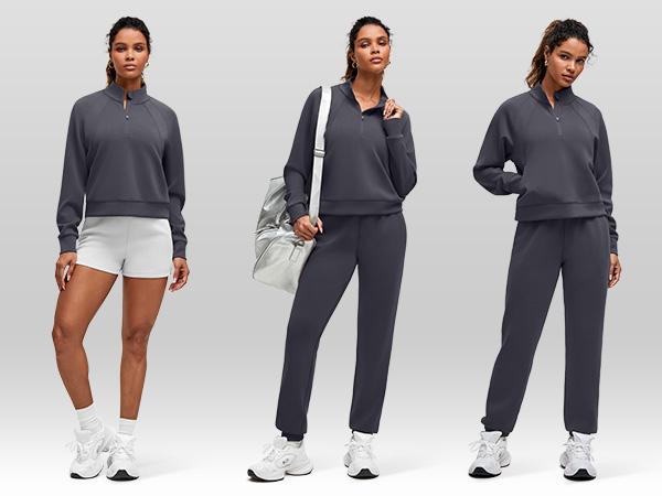 G4Free Womens Sweatshirts Half Zip Pullover Long Sleeve Shirts Clothes Outfits