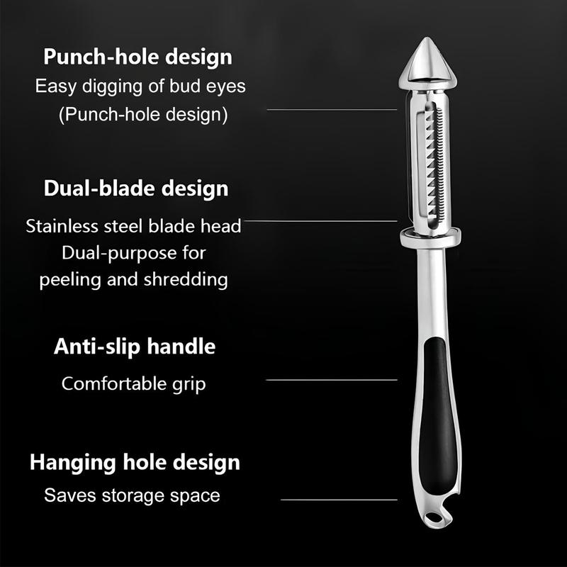 Multi-Functional Vegetable Peeler for Kitchen, Ultra Sharp Premium Stainless Steel Blades, Durable Non-Slip Ergonomic Grips -  Perfect Kitchen Peeler For Veggie, Fruit, Potato, Carrot