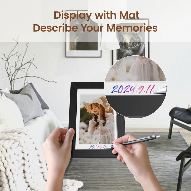 Valentine‘s Gift - 11x14 Picture Frame with Polished Plexiglass - Set of 5 - Use as 8x10 Frame with Mat or Display 11x14 Photo Without Mat - Galleria Collection - Picture Frames for Wall Display - Black