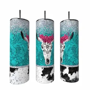 Western Cow Skull Tumbler