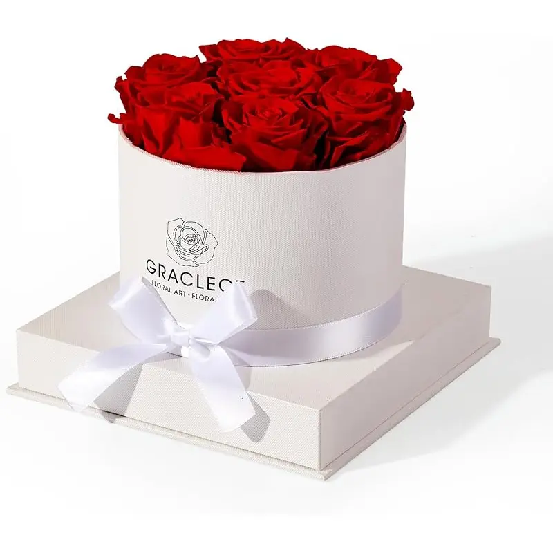 Red Roses in White Box