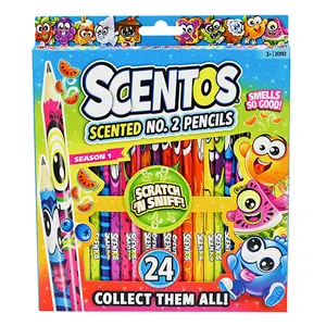 Scentos Scented No. 2 Pencils for Kids - 24 Pack - Fruity Scents - Strawberry, Green Apple, Blueberry - Ages 3 and Up - Scratch 'N Sniff - Fun & Inspiring