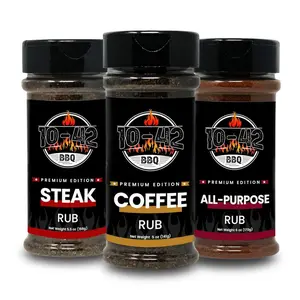 10-42 Steak Seasoning Gift Set – 3 Premium BBQ Rubs: All-Purpose, Steak & Coffee Rub | Gourmet Meat Seasoning Variety Pack for Grilling Beef, Chicken, Pork, Turkey & Brisket | No MSG, 0 Calorie