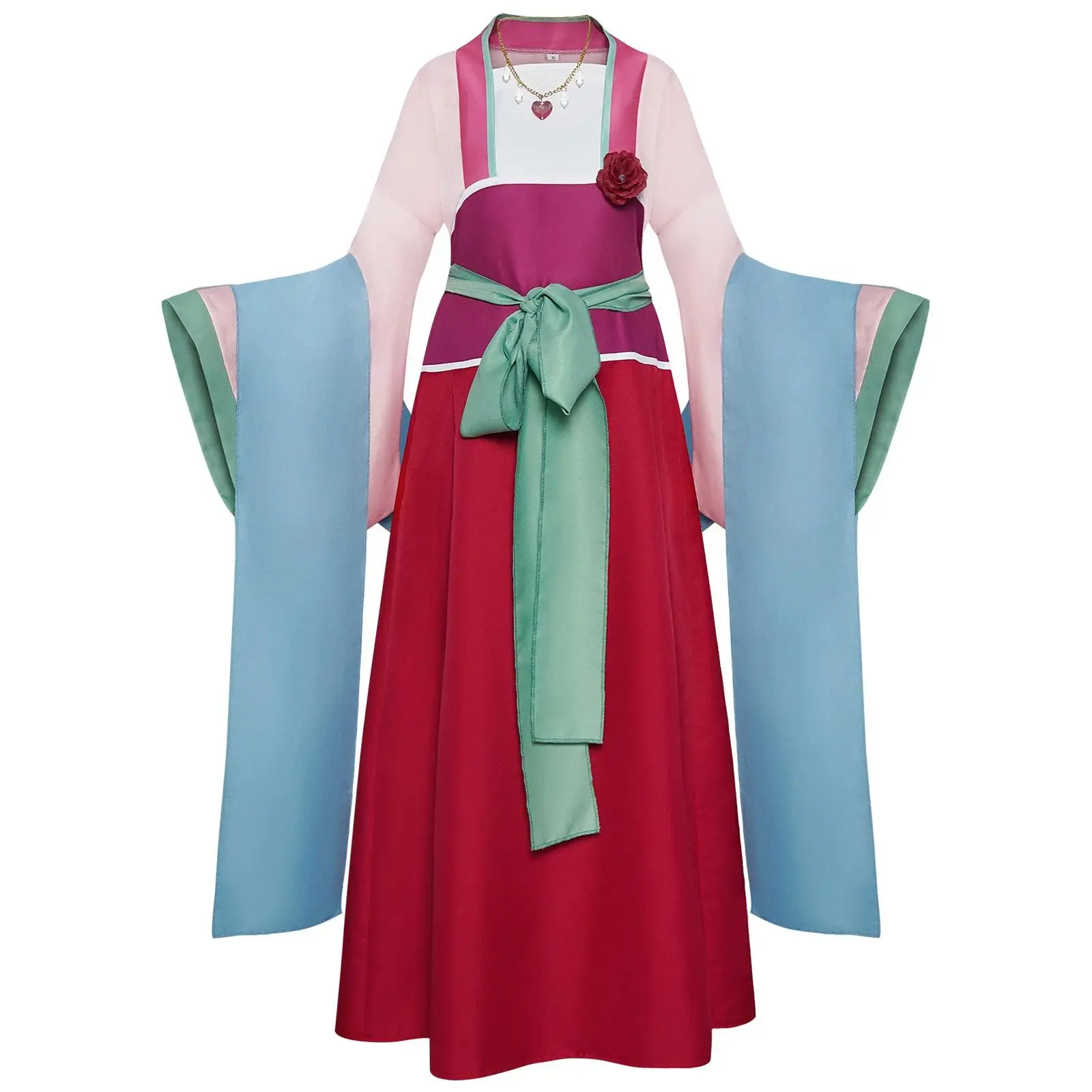 Maomao Cosplay Costume Anime Apothecary Diaries Mao Mao Pink Kimono Full Set Women Outfit with Necklace for Halloween Comic Con